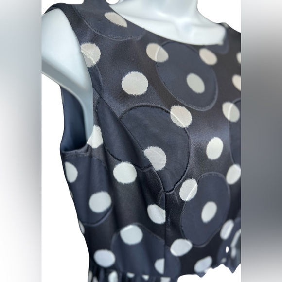 🆕 💙 NWT ADRIANNA PAPELL Navy & White Polka Dot Fit & Flare Dress | Size 4 - Picture 5 of 12